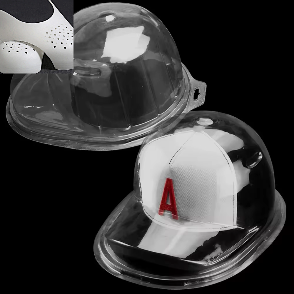 Transparent Ballcap case for straight and bent rimmed hats - Shoe Crease Protectors